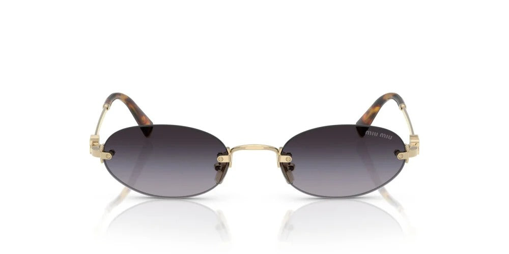 Miu Miu MUA54S ZVN5DI Sunglasses 51mm Pale Gold / Grey Gradient Lens