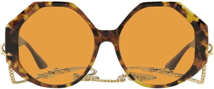 Versace VE4395 51197 Sunglasses 59mm Havana / Orange Solid Lens