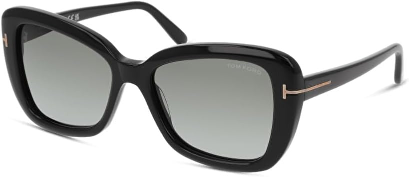 Tom Ford Maeve Sunglasses FT 1008 01B 55mm Shiny Black / Gradient Smoke Lens