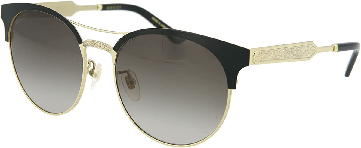 Gucci Sunglasses GG0075S 002 56mm Black Gold / Grey Lens