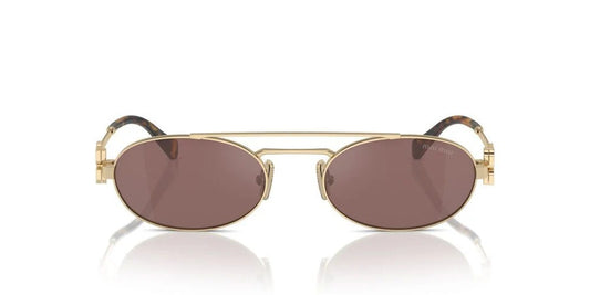 Miu Miu Sunglasses MU 54ZS ZVN 70D 53mm Pale Gold / Brown Silver Lens