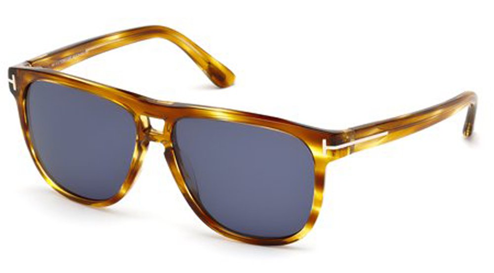 Tom Ford Lennon TF 288 47V Sunglasses Light Brown / Blue Lens