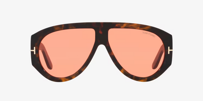 Tom Ford Bronson Sunglasses FT1044S 52S 60mm Shiny Havana / Red Lens