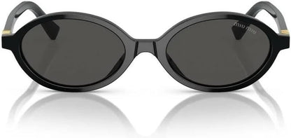 Miu Miu MU 04ZS 1AB5S0 Oval Sunglasses 50mm Black / Dark Grey Lens