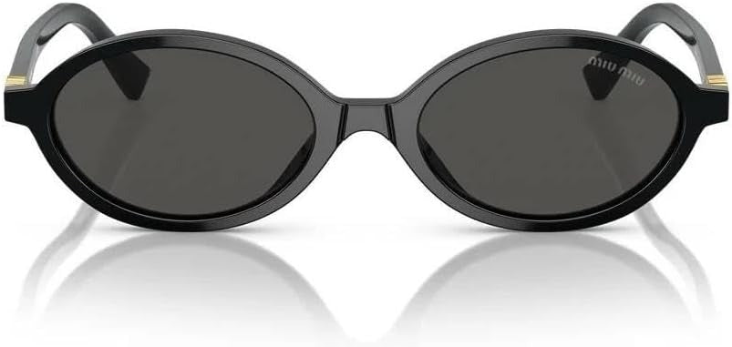 Miu Miu MU 04ZS 1AB5S0 Oval Sunglasses 50mm Black / Dark Grey Lens