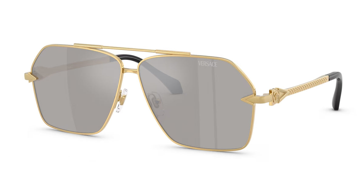 Versace Sunglasses VE2284 10026G 63mm Gold / Light Grey Mirror Silver Lens