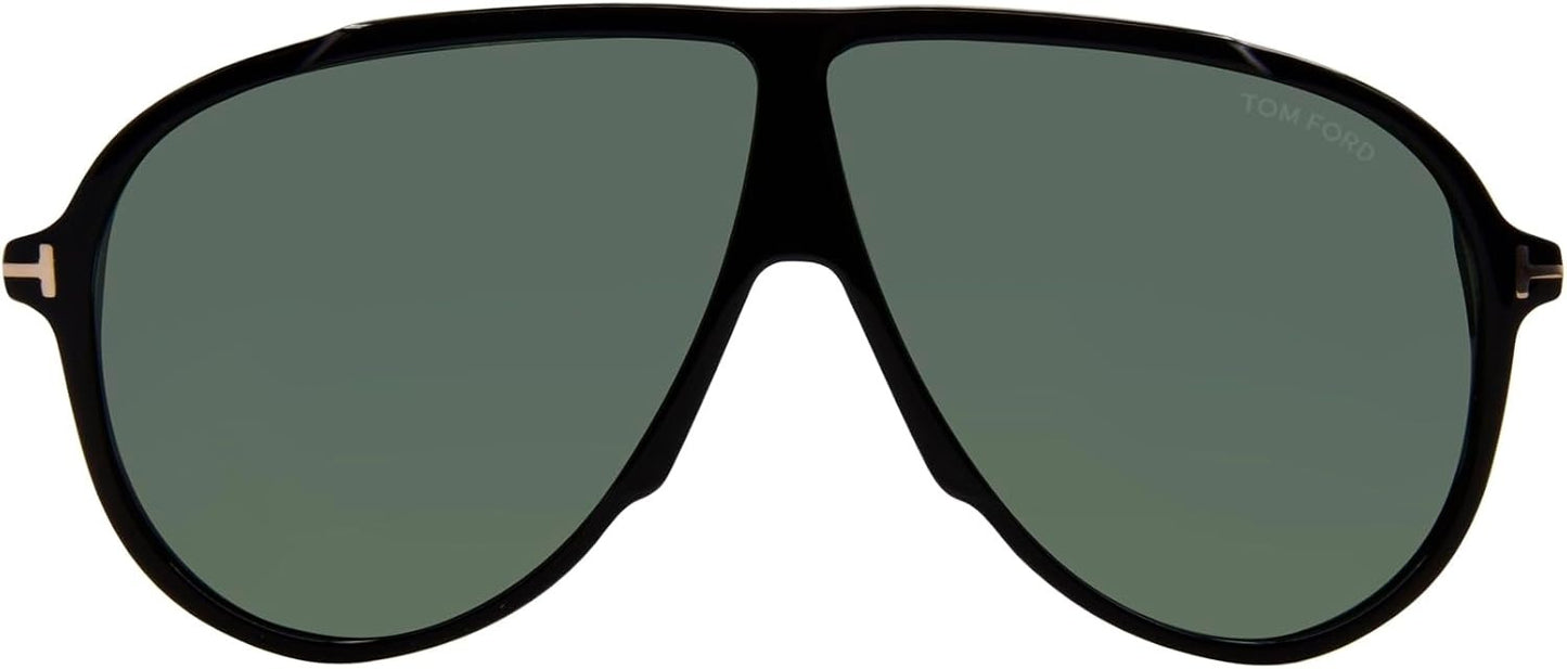 Tom Ford FT1211 01N Vladimir Sunglasses 65mm Black / Green Solid Lens