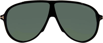 Tom Ford FT1211 01N Vladimir Sunglasses 65mm Black / Green Solid Lens