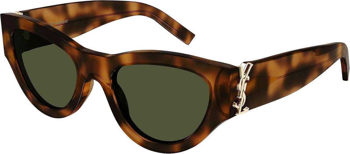 Saint Laurent Sunglasses SL M94 003 53mm Havana / Green Lens