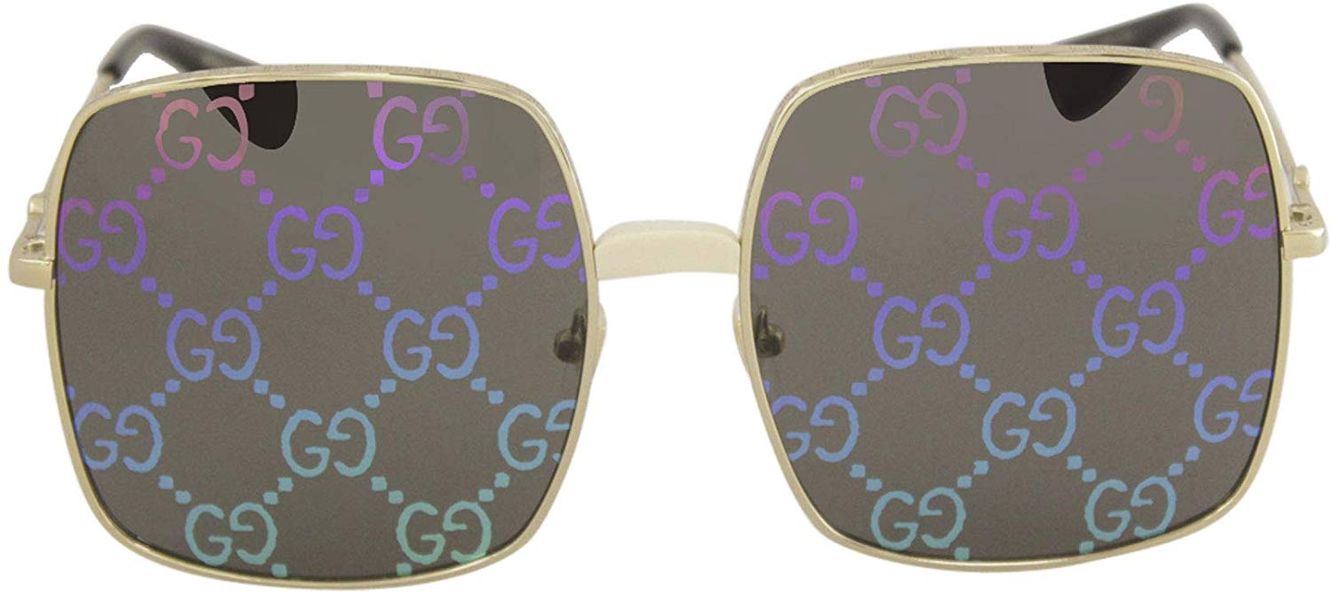 Gucci Sunglasses GG0414S 003 60mm Gold / Multi Mirror Gucci Logo [60-17-140]