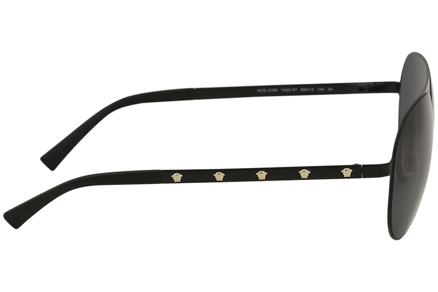 VERSACE Pilot Sunglasses VE2189 1425/87 59mm Matte Black / Grey Lens