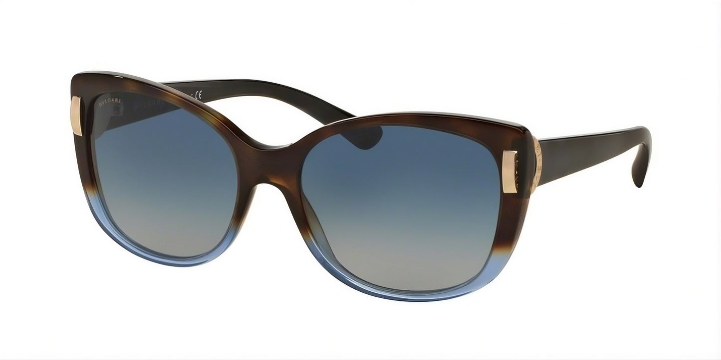 Bvlgari Sunglasses BV8170 53634L 57mm Havana-Violet / Blue Gradient Lens