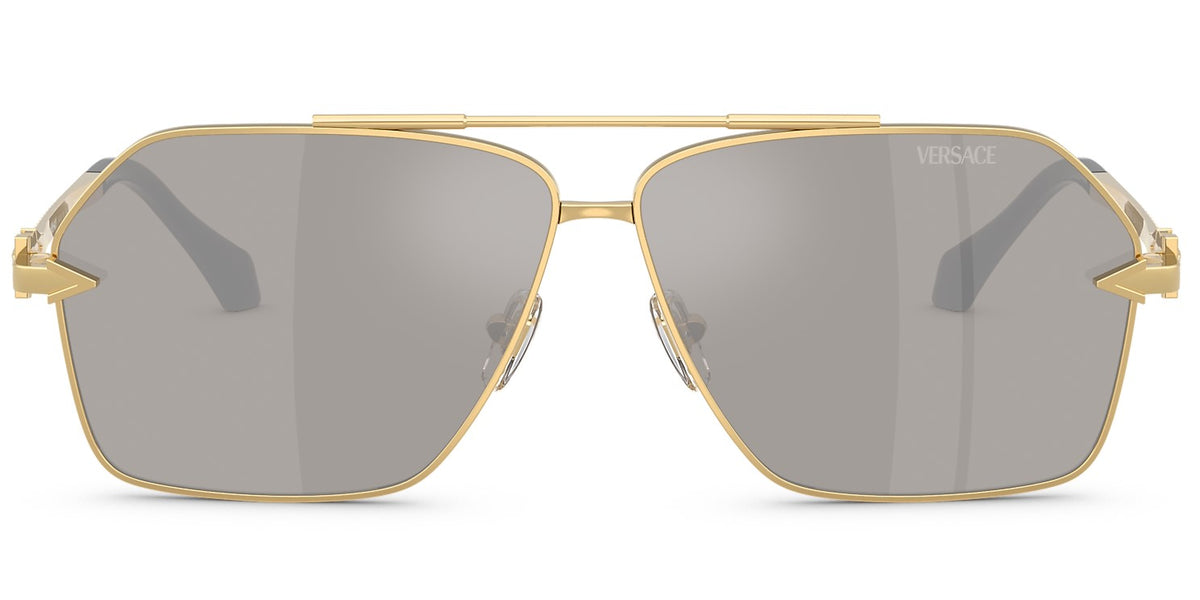 Versace Sunglasses VE2284 10026G 63mm Gold / Light Grey Mirror Silver Lens