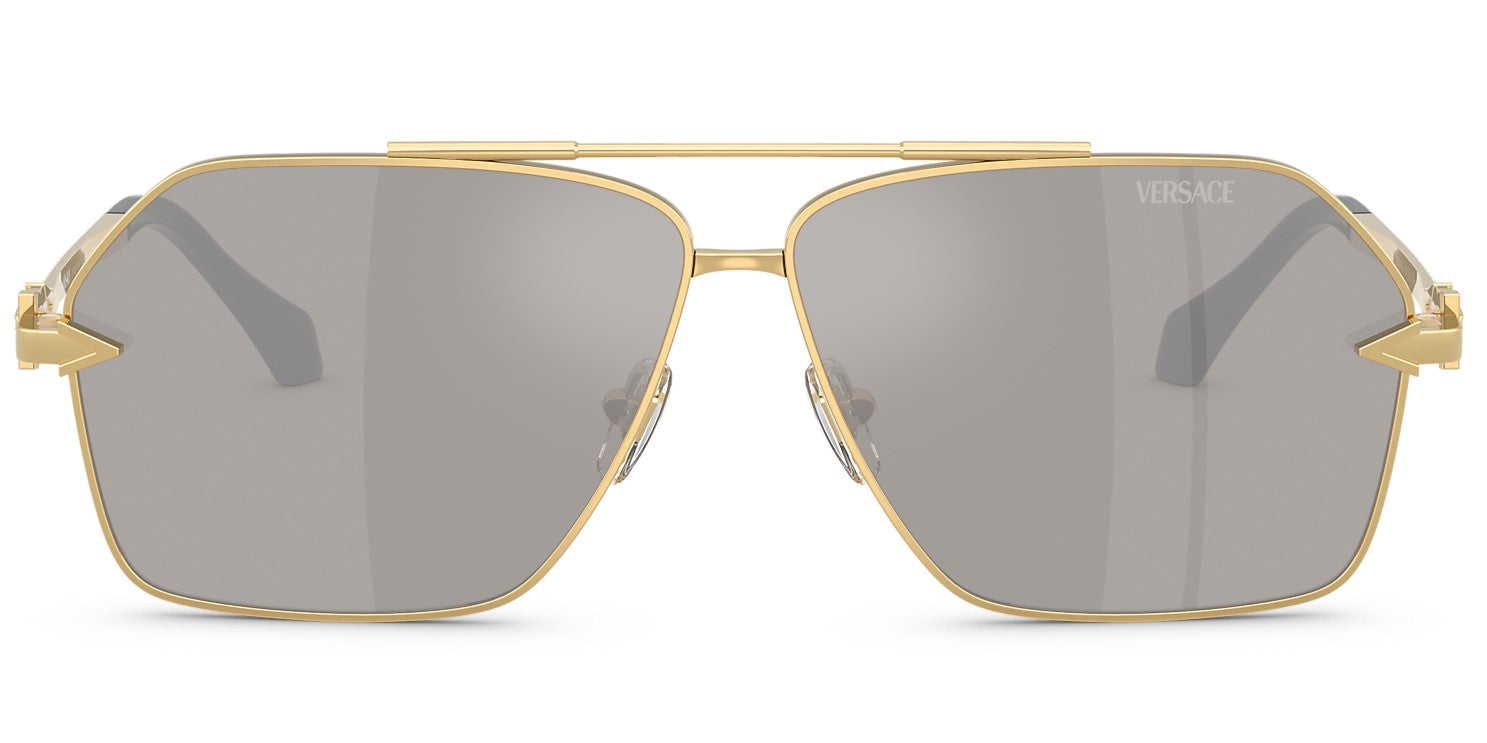Versace Sunglasses VE2284 10026G 63mm Gold / Light Grey Mirror Silver Lens