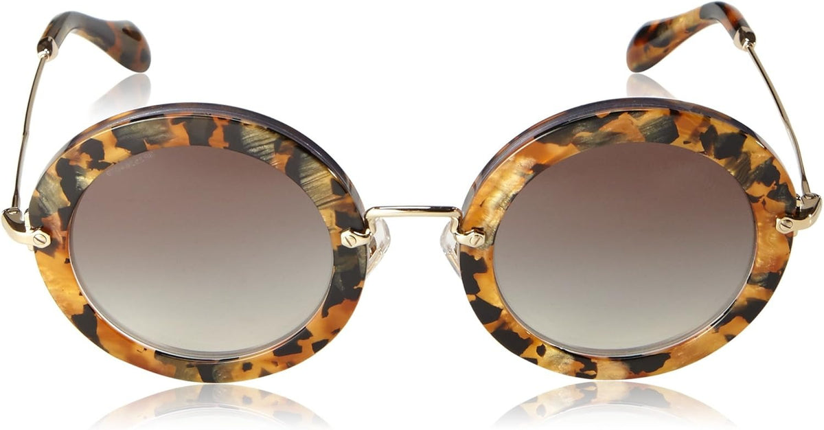 Miu Miu Sunglasses MU13NS DHF0A7 49mm Marble Yellow Havana / Grey Gradient Lens