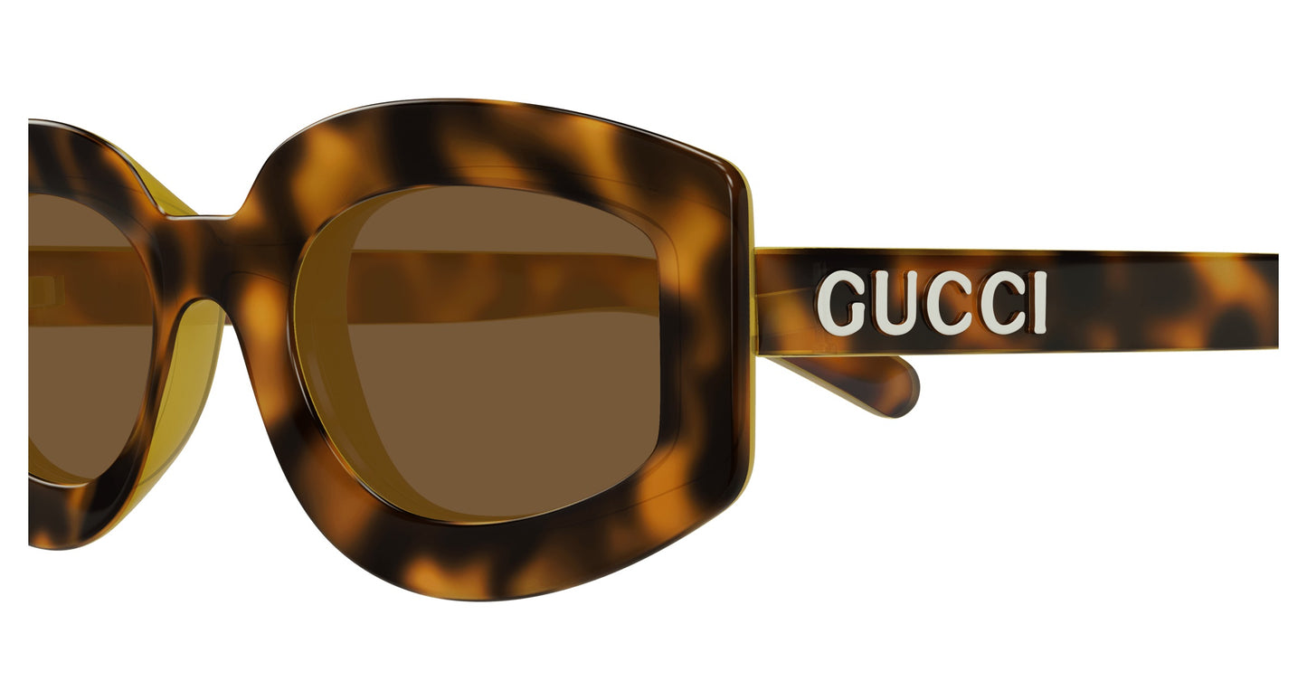 Gucci GG1719S 002 Sunglasses 51mm Havana / Brown Solid Lens