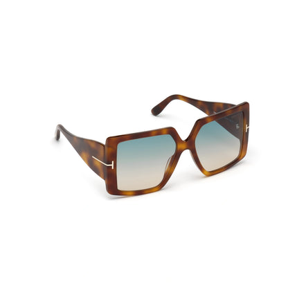 Tom Ford QUINN Sunglasses FT0790S 53P 57mm Havana / Green Lens