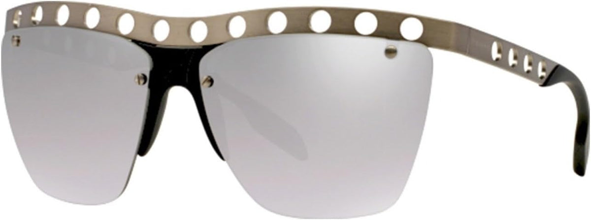 Prada PR53RS TWD1A0 Sunglasses 62mm Brushed Steel / Grey Mirror Silver Lens