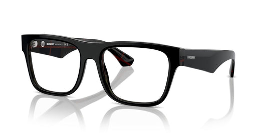 Burberry BE2411 4121 Eyeglasses 53mm Black On Vintage Check / Clear Demo Lens