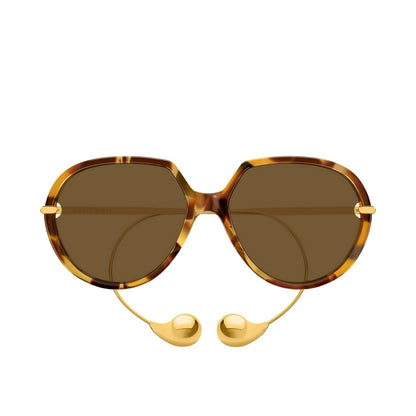 Bottega Veneta BV1436S 002 Sunglasses 60mm Havana Gold / Brown Solid Lens - image 2
