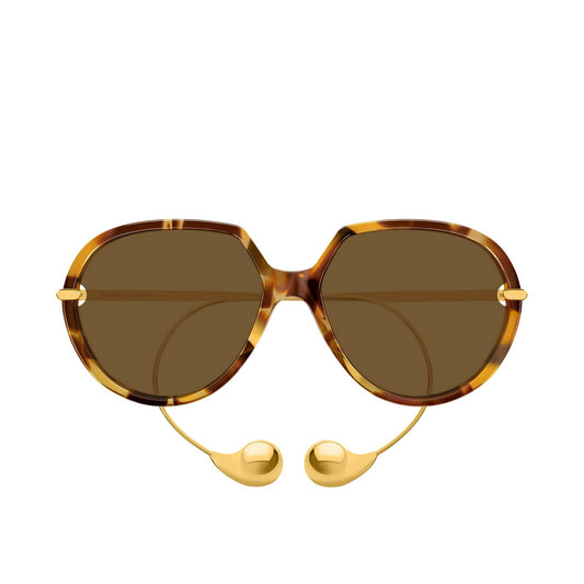 Bottega Veneta BV1436S 002 Sunglasses 60mm Havana Gold / Brown Solid Lens - image 2