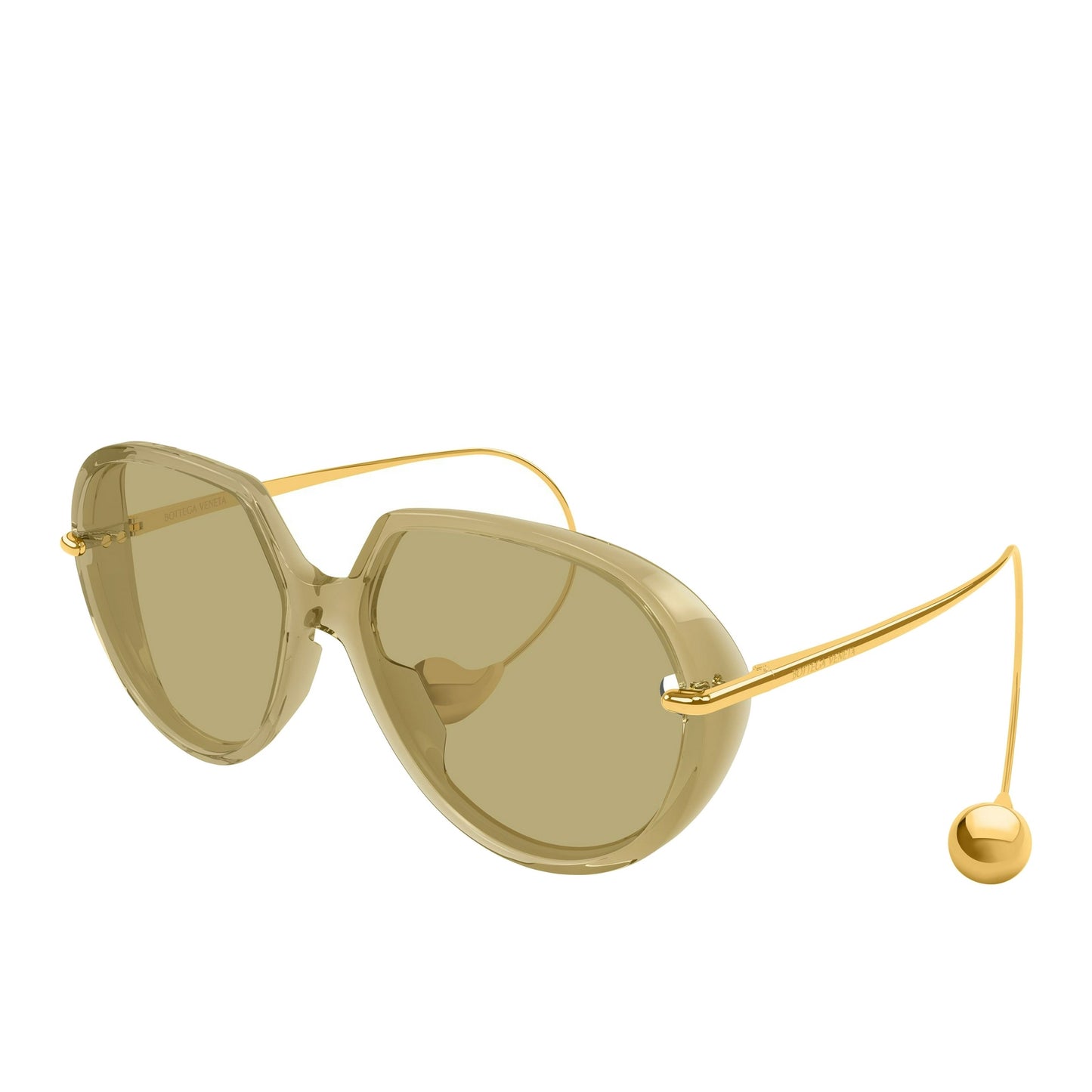 Bottega Veneta BV1436S 004 60mm Sunglasses Yellow / Brown Solid Lens