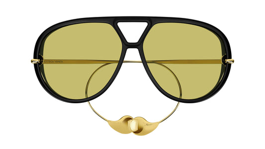 Bottega Veneta BV1273S 003 63mm Sunglasses Black / Yellow Solid Lens - image 2