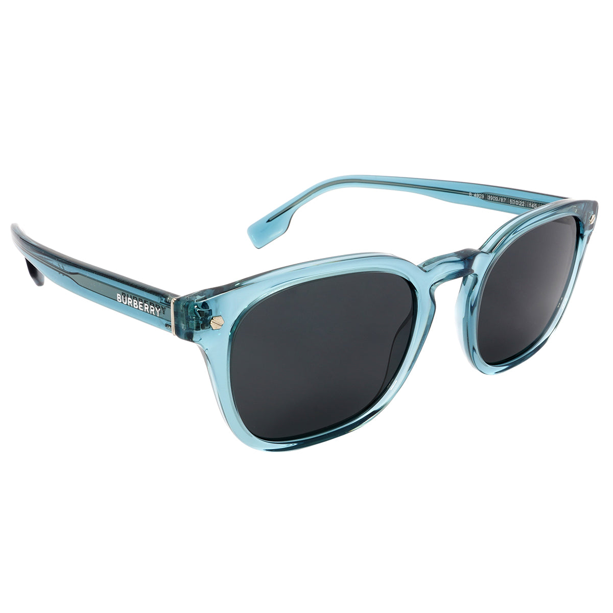 Burberry BE4329 390987 53mm Sunglasses Transparent Blue / Dark Grey Solid Lens