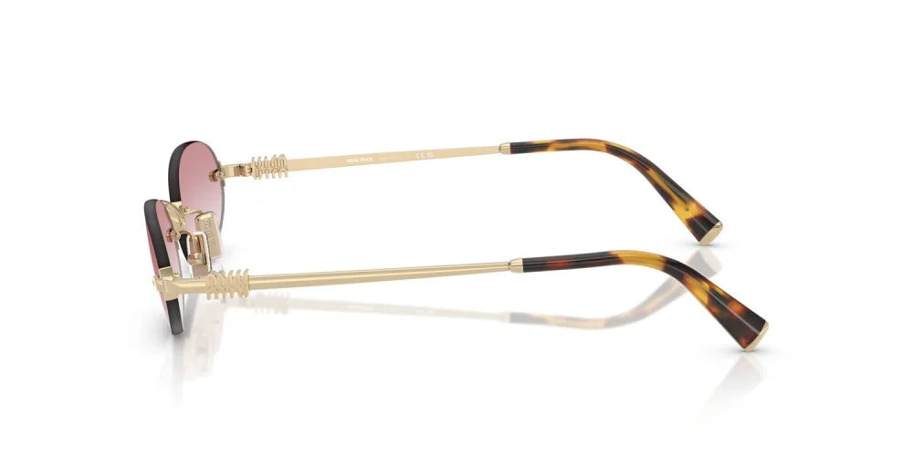 Miu Miu MUA54S ZVN70O Sunglasses 51mm Pale Gold / Light Pink Gradient Lens