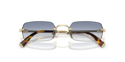 Miu Miu MU B50S ZVN80O Sunglasses 52mm Pale Gold / Clear Gradient Light Blue