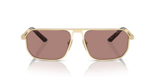 Prada Sunglasses PRA53S VAF10D 59mm Matte Pale Gold / Light Brown Lens