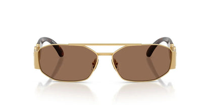 Versace VE2287 100273 Sunglasses 58mm Gold Havana / Dark Brown Lens