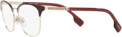 Burberry BE1355 1319 Eyeglasses 52mm Light Gold Bordeaux / Clear Demo Lens