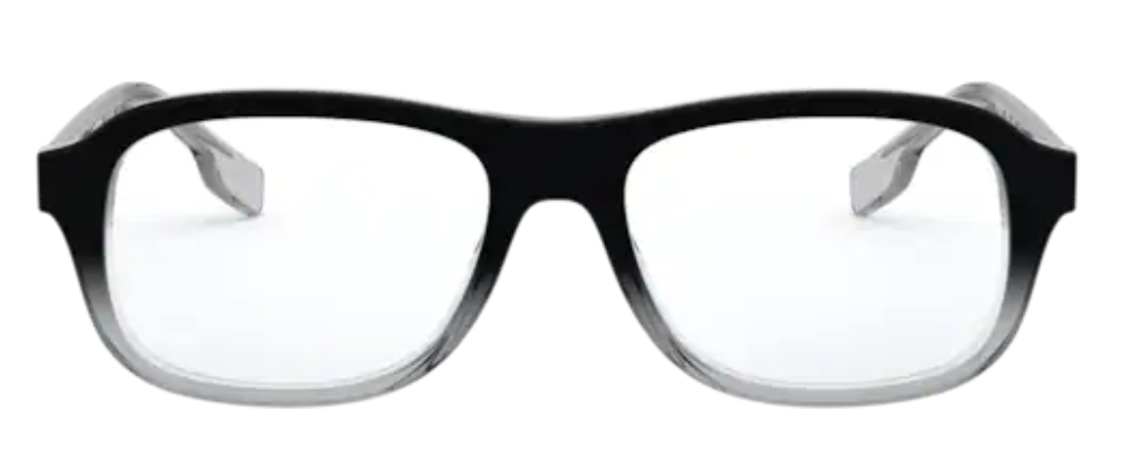Burberry BE2299 3805 Eyeglasses 54mm Top Black on Transparent / Clear Demo Lens