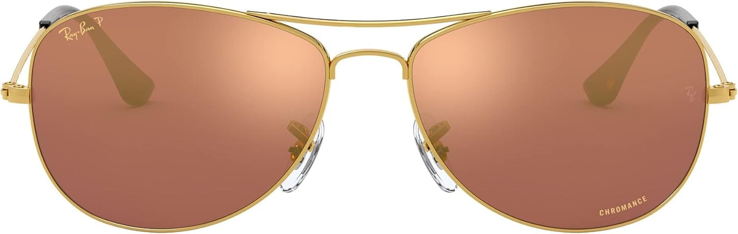 Ray-Ban RB3562 001/6B Chromance Sunglasses 59mm Gold/Brown Polarized Mirror Gold