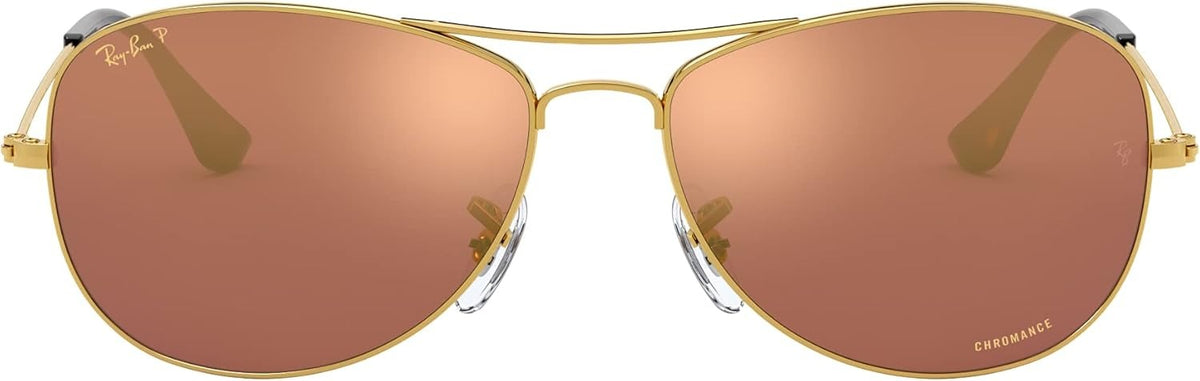 Ray-Ban RB3562 001/6B Chromance Sunglasses 59mm Gold/Brown Polarized Mirror Gold