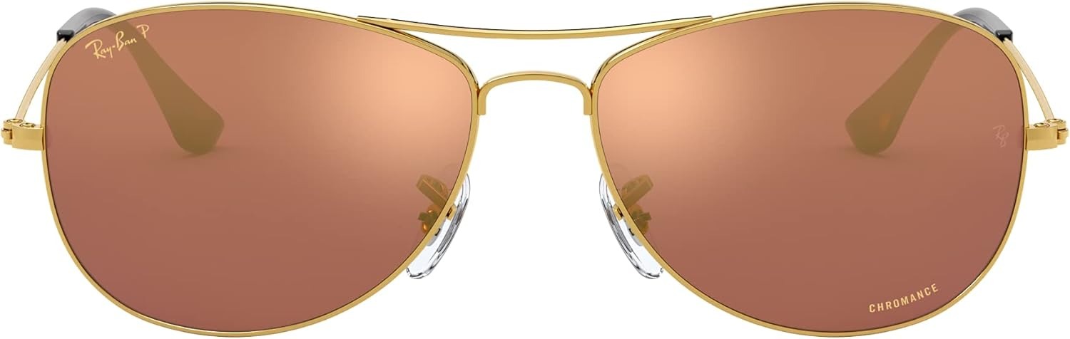 Ray-Ban RB3562 001/6B Chromance Sunglasses 59mm Gold/Brown Polarized Mirror Gold