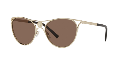 Versace Sunglasses VE2237 125273 57mm Pale Gold / Dark Brown Lens