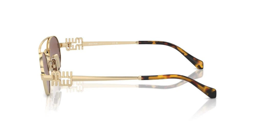 Miu Miu Sunglasses MU 54ZS ZVN 70D 53mm Pale Gold / Brown Silver Lens