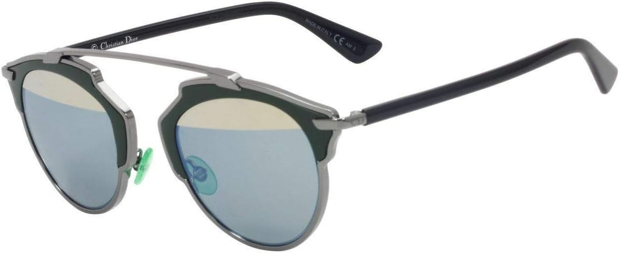 Dior DIORSOREAL I1A82 Sunglasses 48mm Ruthenium-Green / Green Mirror Lens