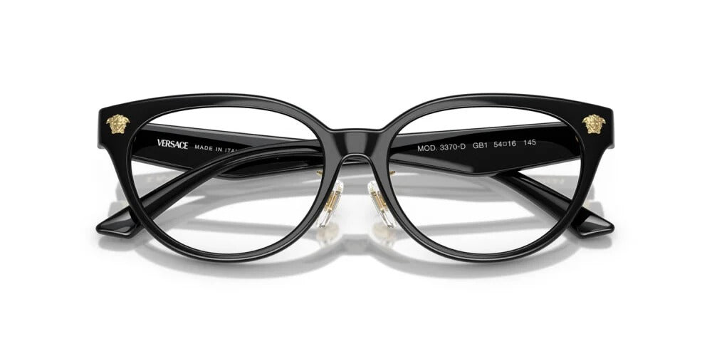 Versace VE3370D GB1 Eyeglasses 54mm Black / Clear Demo Lens
