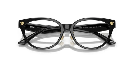 Versace VE3370D GB1 Eyeglasses 54mm Black / Clear Demo Lens