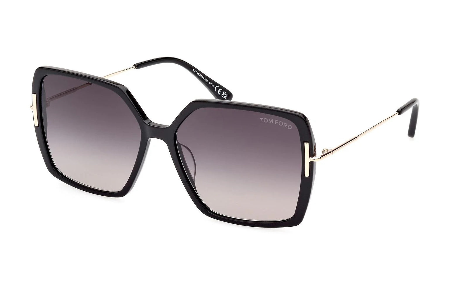 Tom Ford Joanna FT1039S 01B Sunglasses 59mm Black Gold / Smoke Gradient Lens