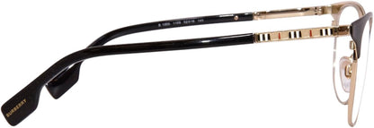 Burberry BE1355 1109 Eyeglasses 52mm Light Gold Black / Clear Demo Lens