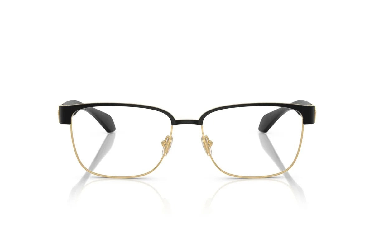 Versace VE1306 1436 Eyeglasses 55mm Matte Black-Gold / Clear Demo Lens