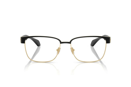 Versace VE1306 1436 Eyeglasses 55mm Matte Black-Gold / Clear Demo Lens