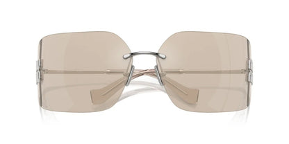 Miu Miu MU54YS 1BC10F Sunglasses Silver / Ivory Mirror Lens