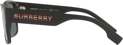 Burberry Knight BE4358 346481 Sunglasses 57mm Matte Black / Dark Grey Polarized