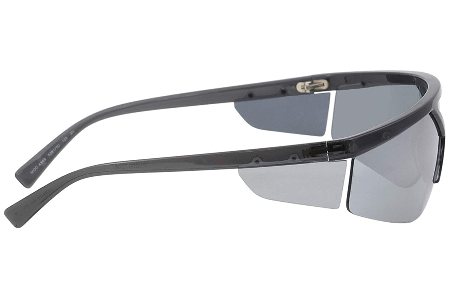 Versace Sunglasses VE4349 52811U Transparent Dark Grey / Blue Mirror Silver