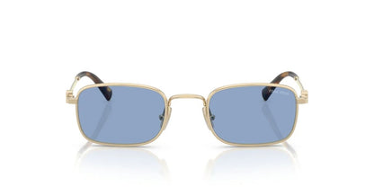 Miu Miu MU A53S ZVN60O Rectangle Sunglasses 49mm Pale Gold / Blue Lens